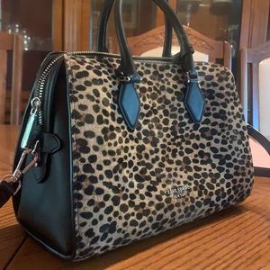 Sexy Leopard Print Calf Hair Kate Spade hand bag with additional shoulder strap